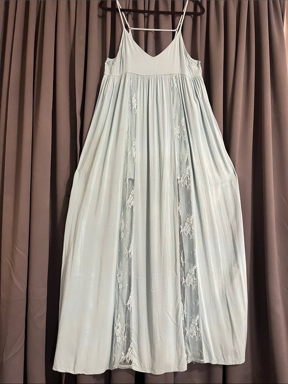 Forever 21 Pale Blue Spaghetti-Strap Maxi Dress